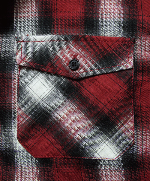 Luv maison（ラブメゾン）の「Luvフーデッドチェックシャツ（シャツ/ブラウス・メンズ・ブラック/ブルー/レッド・L/M）」の19枚目の写真