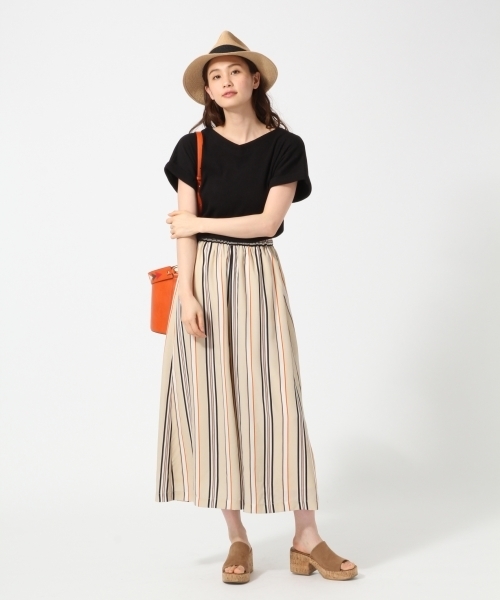 GLOBAL WORK(グローバルワーク)の「ストライプパンツ/759077(その他パンツ・レディース・ネイビー/ベージュ/ホワイト・FREE)」の5枚目の写真