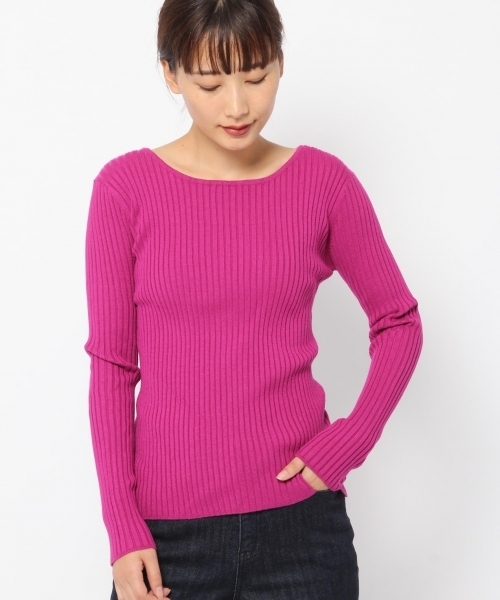 laboratory work(ラボラトリーワーク)の「2WAYネックリブニットプルオーバー(ニット/セーター・レディース・ホワイト/ブラック/ラベンダー/ブラウン系その他・MEDIUM)」の1枚目の写真