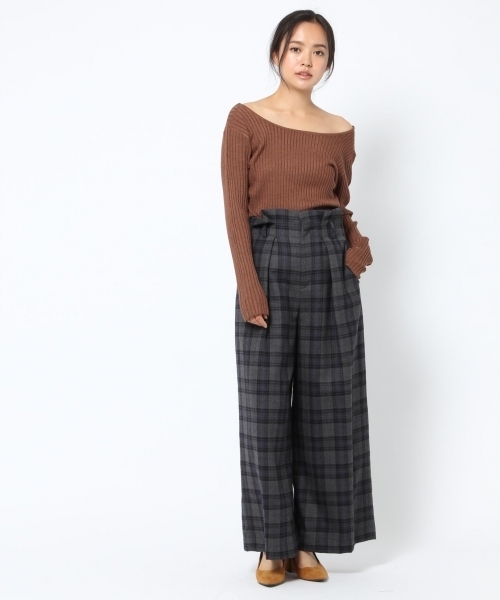 laboratory work(ラボラトリーワーク)の「2WAYネックリブニットプルオーバー(ニット/セーター・レディース・ホワイト/ブラック/ラベンダー/ブラウン系その他・MEDIUM)」の14枚目の写真