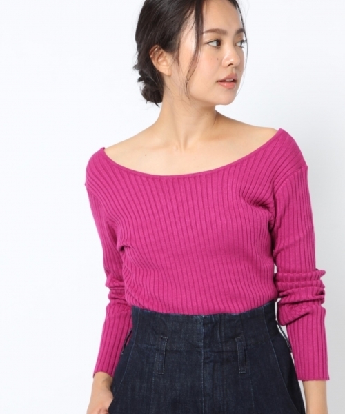 laboratory work(ラボラトリーワーク)の「2WAYネックリブニットプルオーバー(ニット/セーター・レディース・ホワイト/ブラック/ラベンダー/ブラウン系その他・MEDIUM)」の15枚目の写真