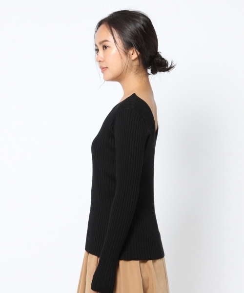 laboratory work(ラボラトリーワーク)の「2WAYネックリブニットプルオーバー(ニット/セーター・レディース・ホワイト/ブラック/ラベンダー/ブラウン系その他・MEDIUM)」の18枚目の写真