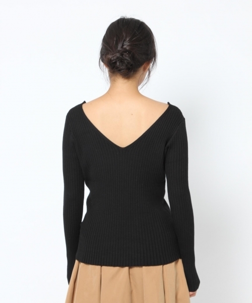 laboratory work(ラボラトリーワーク)の「2WAYネックリブニットプルオーバー(ニット/セーター・レディース・ホワイト/ブラック/ラベンダー/ブラウン系その他・MEDIUM)」の19枚目の写真