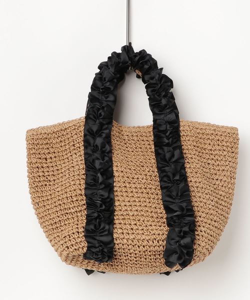 12Twelve Agenda（トゥエルブ　アジェンダ）の「フリルハンドルペーパートートバッグ（トートバッグ・レディース・ネイビー/グレー/キャメル/ベージュ・FREE）」の8枚目の写真