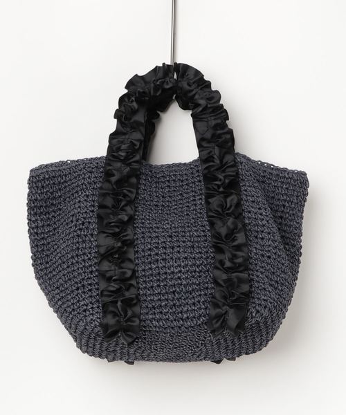 12Twelve Agenda（トゥエルブ　アジェンダ）の「フリルハンドルペーパートートバッグ（トートバッグ・レディース・ネイビー/グレー/キャメル/ベージュ・FREE）」の3枚目の写真