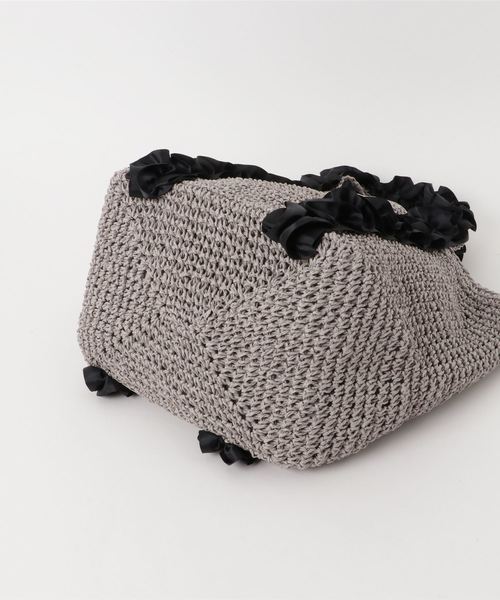 12Twelve Agenda（トゥエルブ　アジェンダ）の「フリルハンドルペーパートートバッグ（トートバッグ・レディース・ネイビー/グレー/キャメル/ベージュ・FREE）」の7枚目の写真