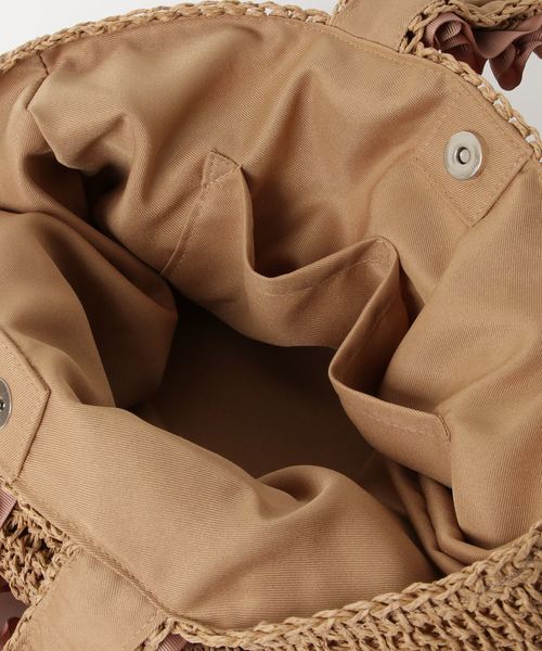 12Twelve Agenda（トゥエルブ　アジェンダ）の「フリルハンドルペーパートートバッグ（トートバッグ・レディース・ネイビー/グレー/キャメル/ベージュ・FREE）」の6枚目の写真