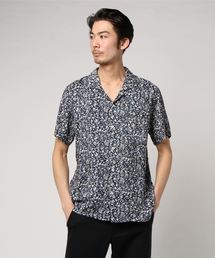 【HOUSTON】PRINT OPEN COLLAR SHIRT