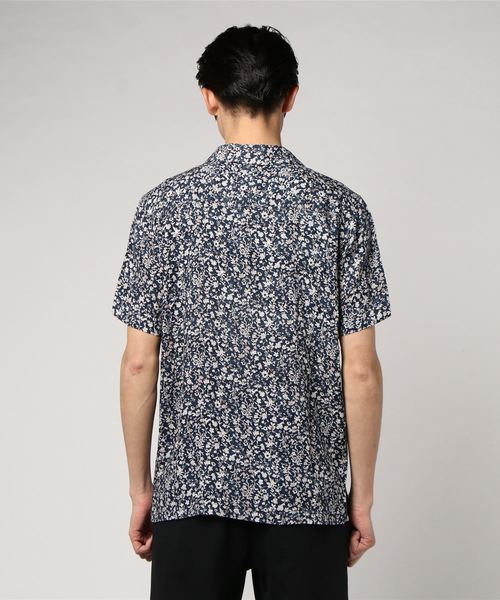 HOUSTON(ヒューストン)の「【HOUSTON】PRINT OPEN COLLAR SHIRT(シャツ/ブラウス・メンズ・ベージュ/ネイビー・MEDIUM/LARGE/X-LARGE)」の4枚目の写真