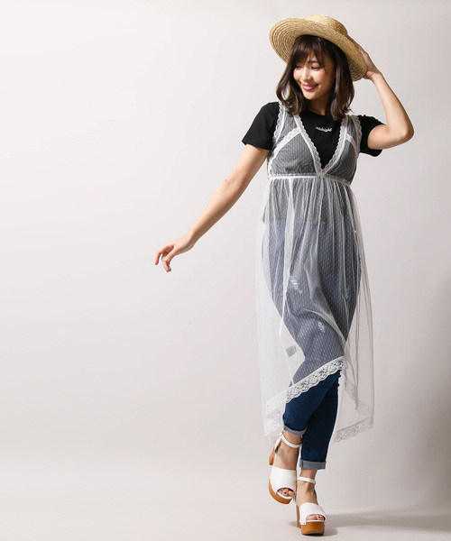 ワンピース ワンピースwego Tシャツセットドットチュールワンピース ワンピース Wego ウィゴー のファッション