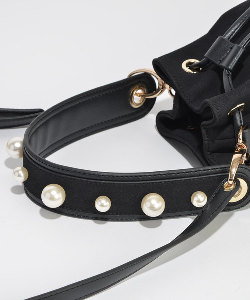 SOLPRESA（ソルプレーサ）の「【SOLPRESA】PEARL HANDLE MINI BAG SP183-A1（ショルダーバッグ・レディース・ブラック/ベージュ・FREE）」の8枚目の写真