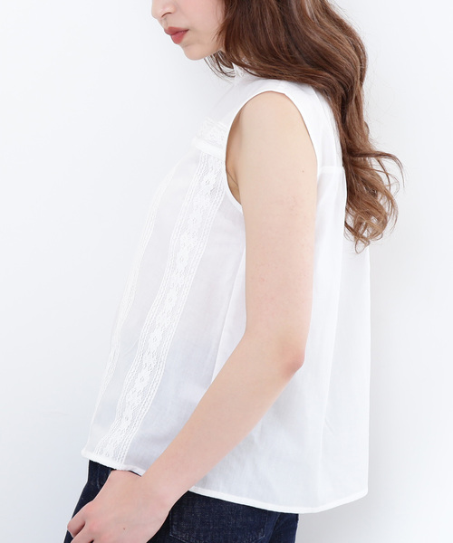 N.(N. Natural Beauty Basic)(エヌエヌナチュラルビューティーベーシック)の「ハイネックコットンレースブラウス(シャツ/ブラウス・レディース・ブラック/ホワイト・MEDIUM)」の13枚目の写真
