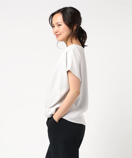 22 OCTOBRE（ヴァンドゥ－オクトーブル）の「ダブルサテンブラウス（シャツ/ブラウス・レディース・グレー/ダークネイビー・38）」の3枚目の写真