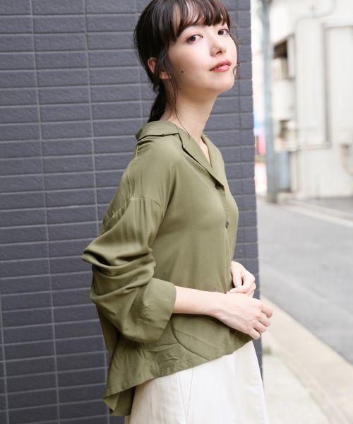 LOWRYS FARM（ローリーズファーム）の「カイキンシャツ　807436（シャツ/ブラウス・レディース・ブラック/ベージュ/カーキ/その他・MEDIUM/LARGE）」の4枚目の写真