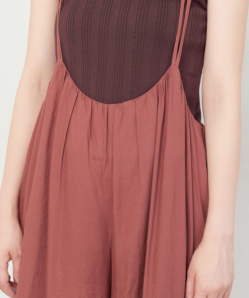 natural couture（ナチュラルクチュール）の「ギャザー×後ろレースアップサロペ（ワンピース・レディース・ブラック/ベージュ/レンガ・FREE）」の17枚目の写真