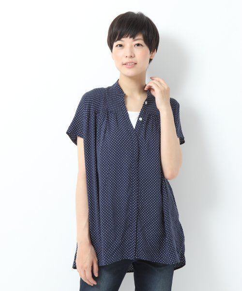GLOBAL WORK(グローバルワーク)の「【GLOBAL WORK】ギャザープリントブラウス/半袖(シャツ/ブラウス・レディース・ブルー/イエロー/その他/グリーン/グリーン系その他/パープル系その他/イエロー系その他/ホワイト系その他/ネイビー/パープル/グレー/ピンク/ホワイト・MEDIUM/LARGE)」の7枚目の写真