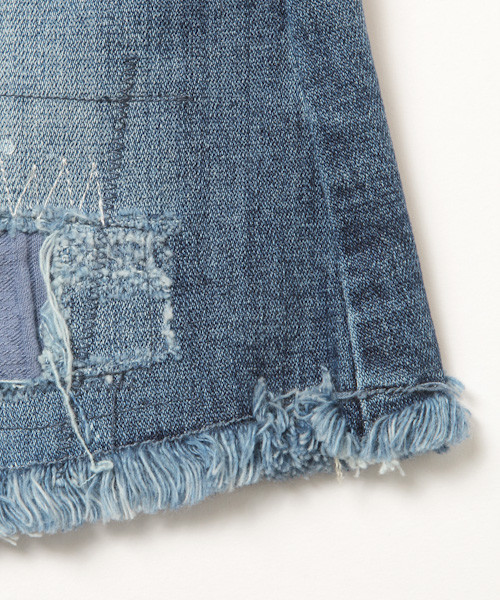 BAYFLOW（ベイフロー）の「[KIDS]デニムリペアスカート（デニムスカート・キッズ・ライトブルー/ロイヤルブルー・X-LARGE/SMALL/MEDIUM/LARGE/XX-LARGE）」の8枚目の写真