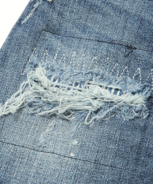 BAYFLOW（ベイフロー）の「[KIDS]デニムリペアスカート（デニムスカート・キッズ・ライトブルー/ロイヤルブルー・X-LARGE/SMALL/MEDIUM/LARGE/XX-LARGE）」の9枚目の写真