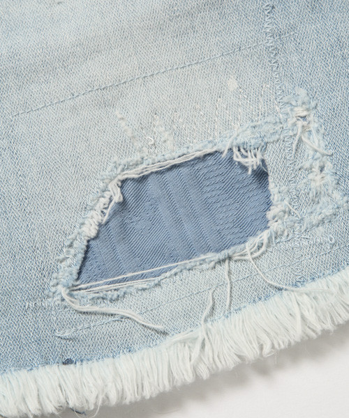 BAYFLOW（ベイフロー）の「[KIDS]デニムリペアスカート（デニムスカート・キッズ・ライトブルー/ロイヤルブルー・X-LARGE/SMALL/MEDIUM/LARGE/XX-LARGE）」の10枚目の写真