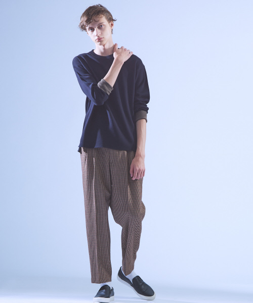 ABAHOUSE(アバハウス)の「シェットランドウールワイドプリーツテーパードパンツ(その他パンツ・メンズ・ネイビー/ワイン・44/46/48)」の17枚目の写真