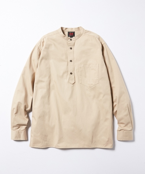 68&brothers（シックスティエイトアンドブラザーズ）の「Popover Band Collar Shirts（シャツ/ブラウス・メンズ・ホワイト/ベージュ/オリーブ・MEDIUM/LARGE/X-LARGE）」の3枚目の写真