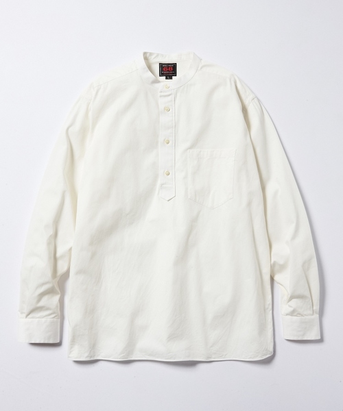68&brothers（シックスティエイトアンドブラザーズ）の「Popover Band Collar Shirts（シャツ/ブラウス・メンズ・ホワイト/ベージュ/オリーブ・MEDIUM/LARGE/X-LARGE）」の2枚目の写真