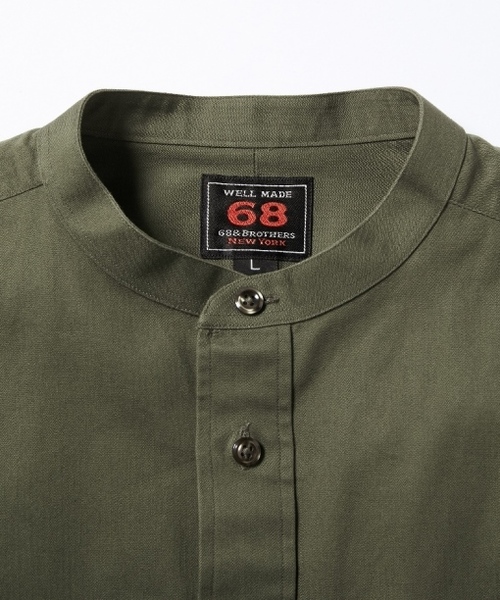 68&brothers（シックスティエイトアンドブラザーズ）の「Popover Band Collar Shirts（シャツ/ブラウス・メンズ・ホワイト/ベージュ/オリーブ・MEDIUM/LARGE/X-LARGE）」の4枚目の写真