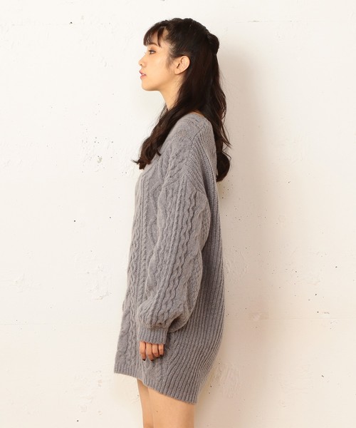 SPIRALGIRL(スパイラルガール)の「【洗える】Hug Meニットワンピース(ワンピース・レディース・グレー/オフホワイト/ピンク/ブルー・FREE)」の5枚目の写真