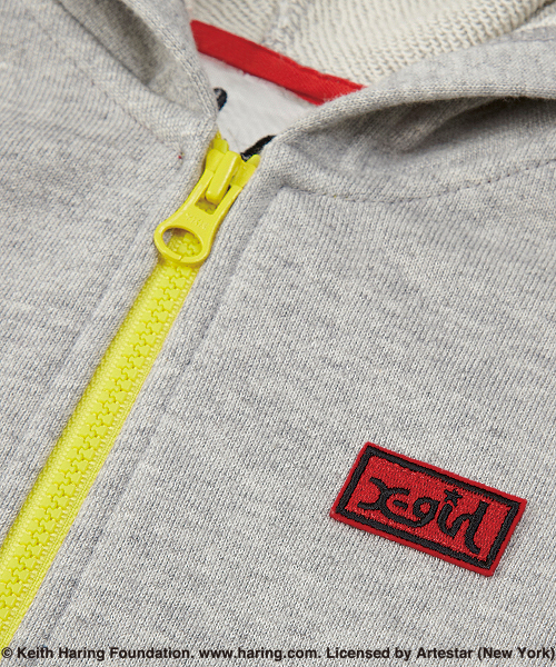 X-girl Stages（エックスガールステージス）の「“Keith  Haring”  ZIP-UP  SWEAT  HOODIE (4T～7T)（パーカー・キッズ・ブラック/アッシュ・4T/5T/6T/7T）」の10枚目の写真