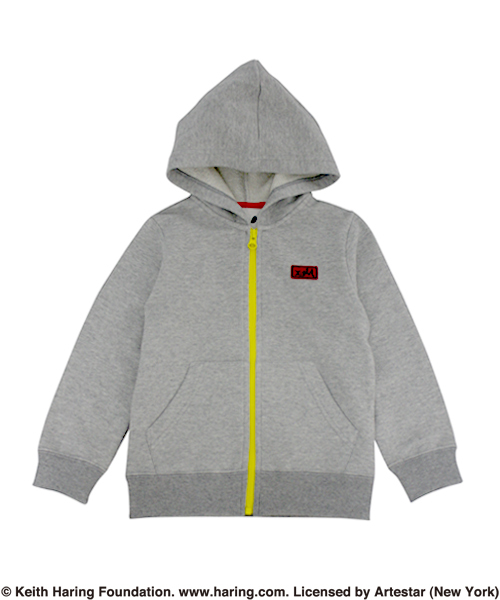 X-girl Stages（エックスガールステージス）の「“Keith  Haring”  ZIP-UP  SWEAT  HOODIE (4T～7T)（パーカー・キッズ・ブラック/アッシュ・4T/5T/6T/7T）」の3枚目の写真