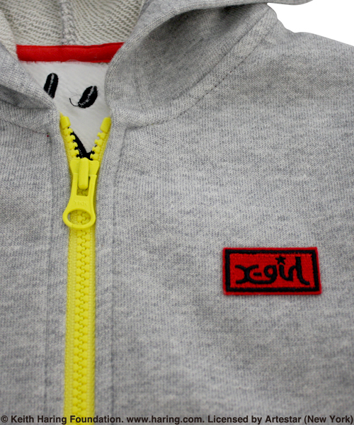 X-girl Stages（エックスガールステージス）の「“Keith  Haring”  ZIP-UP  SWEAT  HOODIE (4T～7T)（パーカー・キッズ・ブラック/アッシュ・4T/5T/6T/7T）」の5枚目の写真