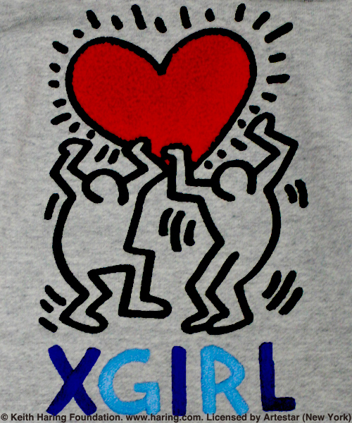 X-girl Stages（エックスガールステージス）の「“Keith  Haring”  ZIP-UP  SWEAT  HOODIE (4T～7T)（パーカー・キッズ・ブラック/アッシュ・4T/5T/6T/7T）」の6枚目の写真