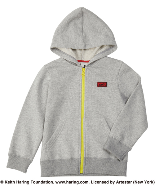 X-girl Stages（エックスガールステージス）の「“Keith  Haring”  ZIP-UP  SWEAT  HOODIE (4T～7T)（パーカー・キッズ・ブラック/アッシュ・4T/5T/6T/7T）」の7枚目の写真