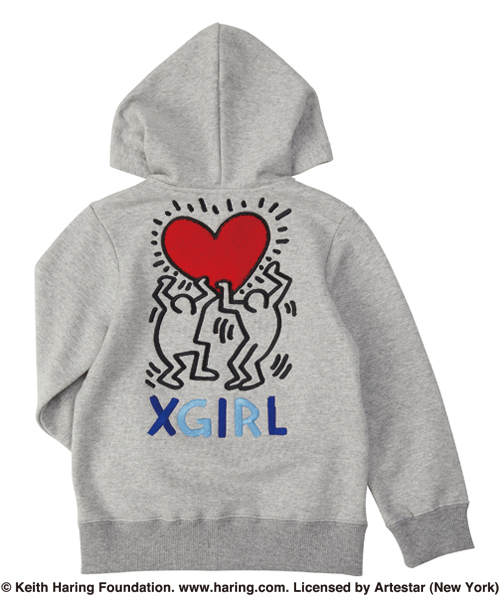 X-girl Stages（エックスガールステージス）の「“Keith  Haring”  ZIP-UP  SWEAT  HOODIE (4T～7T)（パーカー・キッズ・ブラック/アッシュ・4T/5T/6T/7T）」の8枚目の写真
