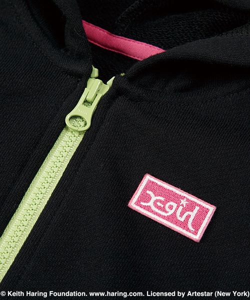 X-girl Stages（エックスガールステージス）の「“Keith  Haring”  ZIP-UP  SWEAT  HOODIE (4T～7T)（パーカー・キッズ・ブラック/アッシュ・4T/5T/6T/7T）」の9枚目の写真