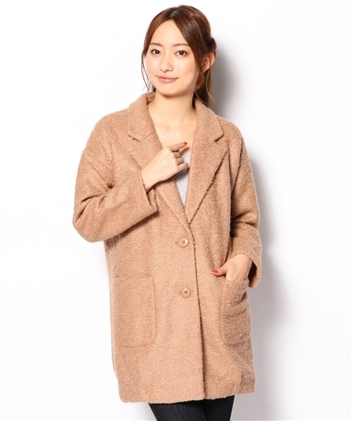 Chico（チコ）の「ツイードビッグカラーコート（その他アウター・レディース・ブラック/キャメル/ライトブルー・FREE）」の12枚目の写真