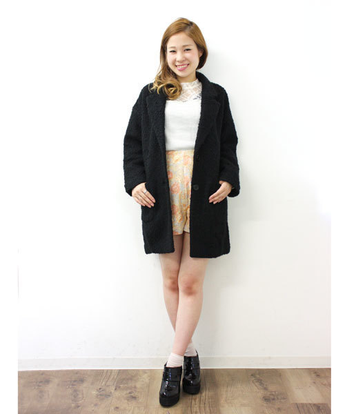 Chico（チコ）の「ツイードビッグカラーコート（その他アウター・レディース・ブラック/キャメル/ライトブルー・FREE）」の4枚目の写真