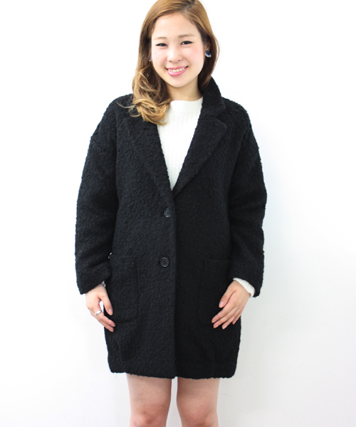 Chico（チコ）の「ツイードビッグカラーコート（その他アウター・レディース・ブラック/キャメル/ライトブルー・FREE）」の5枚目の写真