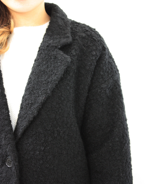 Chico（チコ）の「ツイードビッグカラーコート（その他アウター・レディース・ブラック/キャメル/ライトブルー・FREE）」の9枚目の写真