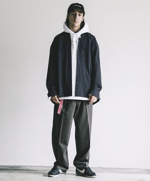 THE TWENTYSEVEN（ザ トゥエンティーセブン）の「【The TWENTY SEVEN】NYLON STRETCH BIG SHIRTS JKT:ナイロンストレッチ ビックシャツジャケット（シャツ/ブラウス・メンズ・ブラック/ネイビー/オリーブ・44/46/48）」の21枚目の写真