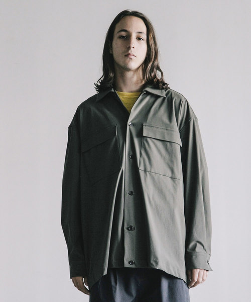 THE TWENTYSEVEN（ザ トゥエンティーセブン）の「【The TWENTY SEVEN】NYLON STRETCH BIG SHIRTS JKT:ナイロンストレッチ ビックシャツジャケット（シャツ/ブラウス・メンズ・ブラック/ネイビー/オリーブ・44/46/48）」の22枚目の写真
