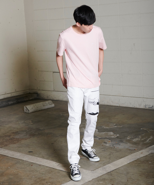 Calvin Klein Jeans（カルヴァンクラインジーンズ）の「ワンポイント ロゴ Tシャツ（Tシャツ/カットソー・メンズ・ピンク/ホワイト/ブラック・L/M/S/XL）」の8枚目の写真