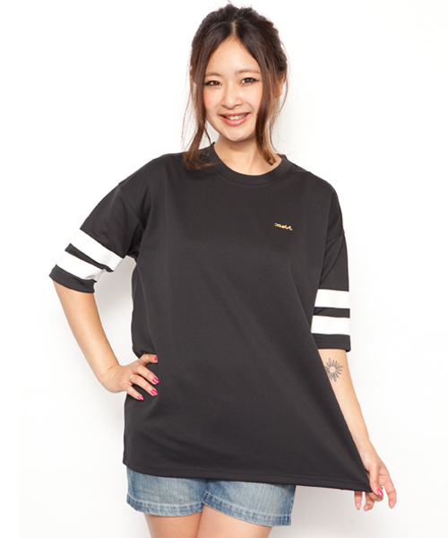 X-girl（エックスガール）の「NUMBERING BIG TOP（Tシャツ/カットソー・レディース・ホワイト/ブラック/ブルー・1/2）」の5枚目の写真