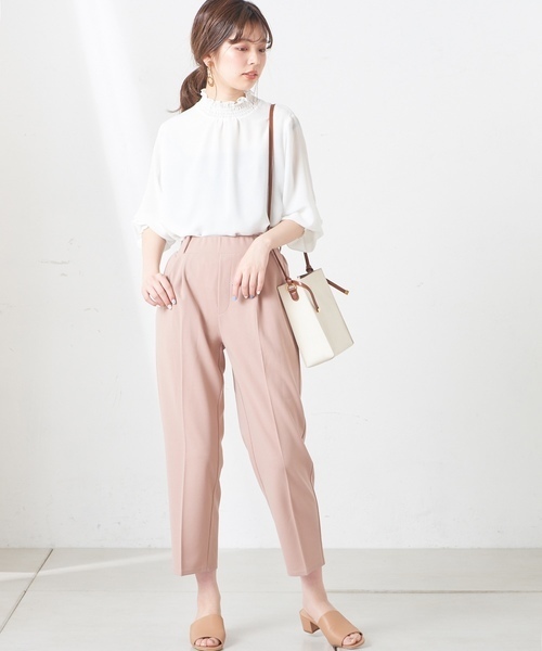 natural couture(ナチュラルクチュール)の「プチハイシャーリングブラウス(シャツ/ブラウス・レディース・ホワイト系その他/ベージュ/ホワイト/オフホワイト/サックスブルー・FREE)」の21枚目の写真