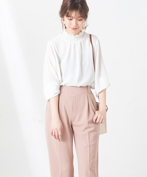 natural couture(ナチュラルクチュール)の「プチハイシャーリングブラウス(シャツ/ブラウス・レディース・ホワイト系その他/ベージュ/ホワイト/オフホワイト/サックスブルー・FREE)」の22枚目の写真