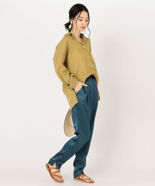 SHIPS（シップス）の「Prefer SHIPS:サテンスリットパンツ（その他パンツ・レディース・ライトグレー/ブルー/イエロー系その他2・38/36）」の17枚目の写真