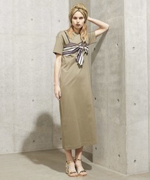 Aula アウラ の Aula ブラトップ コンビネーション コットン ワンピース ワンピース Wear