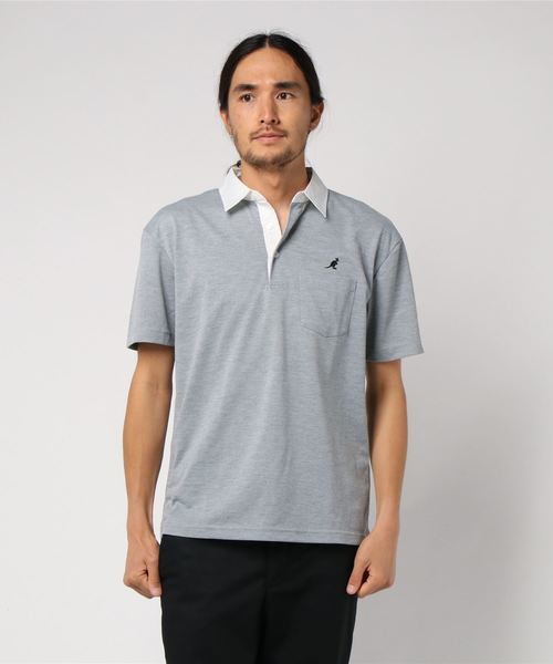 KANGOL（カンゴール）の「【別注】KANGOL×８(eight) コラボ半袖ポロシャツ（ポロシャツ・メンズ・オフホワイト/ブラック/ネイビー/トップグレー/ライトピンク/カーキ・MEDIUM/LARGE/X-LARGE）」の14枚目の写真