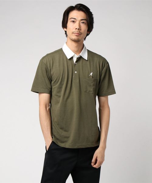 KANGOL（カンゴール）の「【別注】KANGOL×８(eight) コラボ半袖ポロシャツ（ポロシャツ・メンズ・オフホワイト/ブラック/ネイビー/トップグレー/ライトピンク/カーキ・MEDIUM/LARGE/X-LARGE）」の13枚目の写真