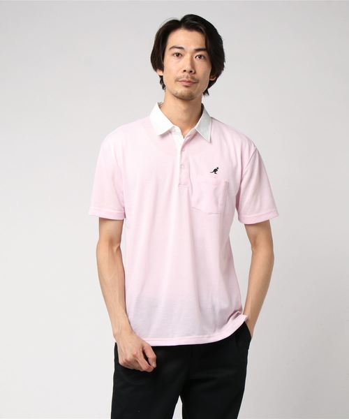 KANGOL（カンゴール）の「【別注】KANGOL×８(eight) コラボ半袖ポロシャツ（ポロシャツ・メンズ・オフホワイト/ブラック/ネイビー/トップグレー/ライトピンク/カーキ・MEDIUM/LARGE/X-LARGE）」の11枚目の写真
